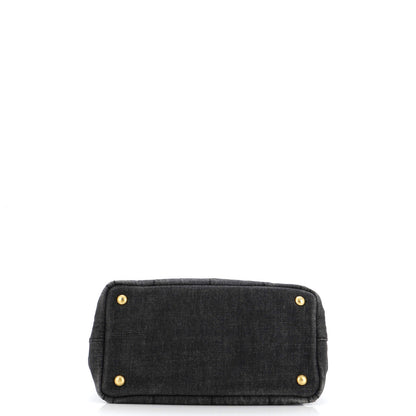 Prada Canapa Convertible Tote Denim Mini