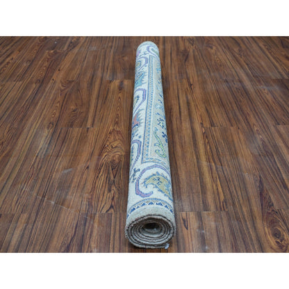 4'X5'9" Colorful Gray Fusion Kazak Pure Wool Hand Knotted Oriental Rug