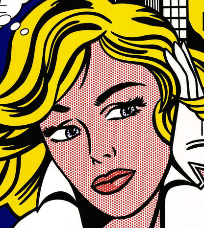 Roy Lichtenstein M...Maybe " Serigraph Pop Art Yellow, Multicolor