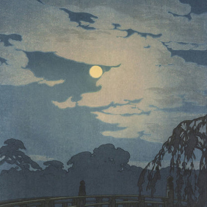 Hiroshi Yoshida "Hirakawa Bridge" original woodblock print, signed 1924