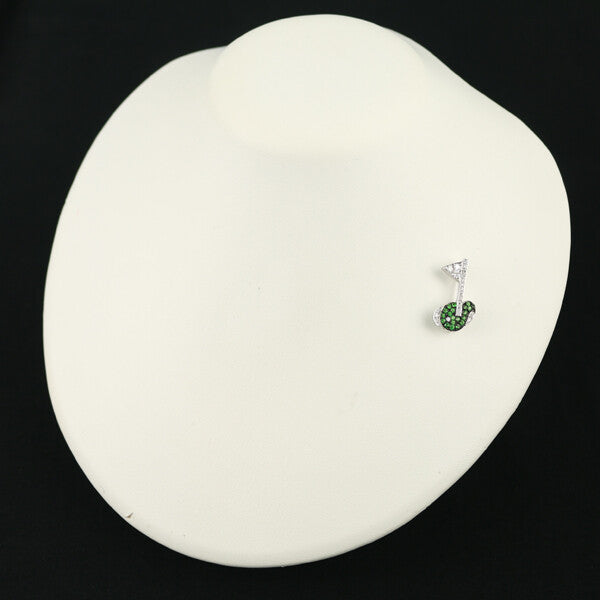 Diamond 0.24Ct Green Garnet Golf Pendant And