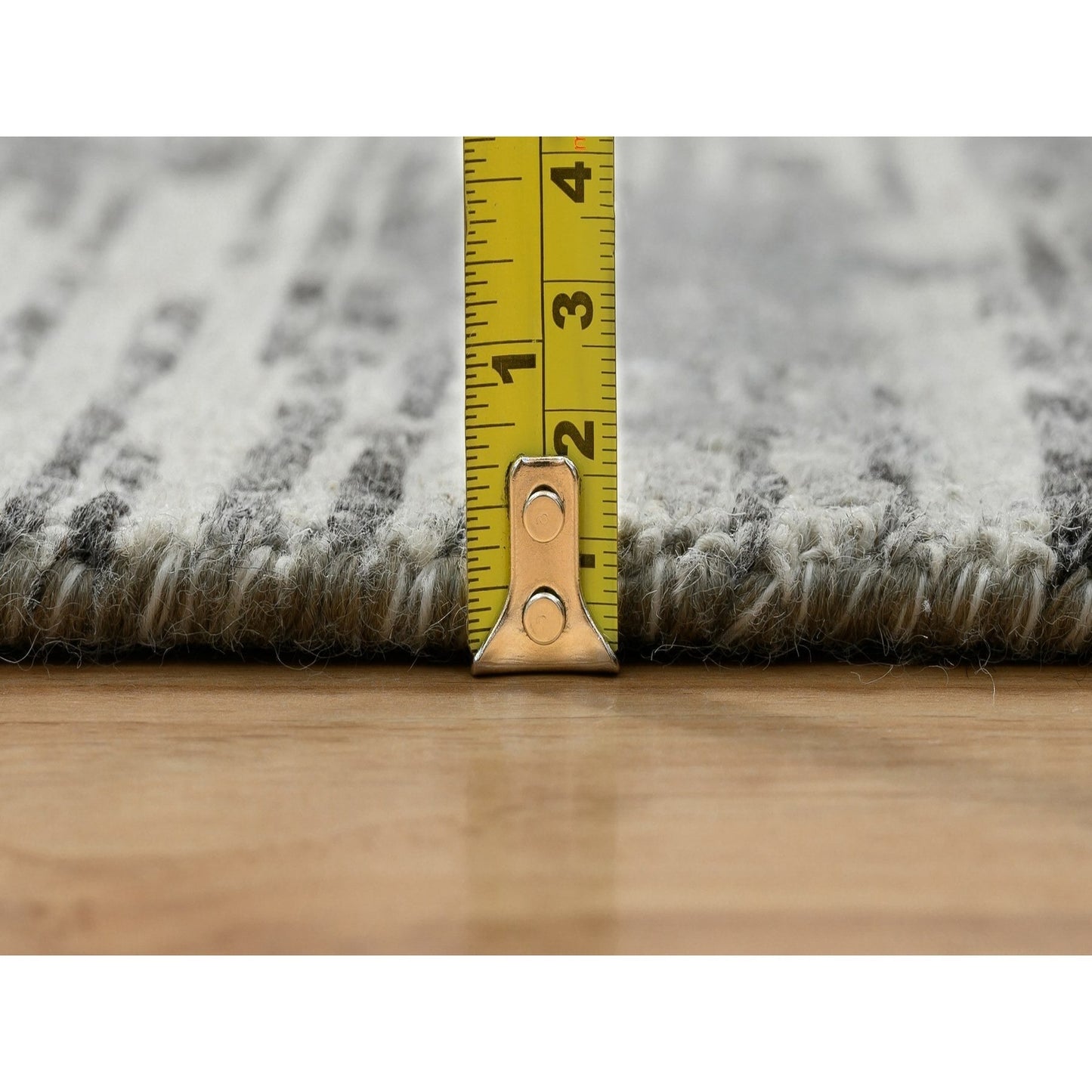 2'6"X25'9" Gray Hand Knotted Modern Design Natural Wool Xl Runner Rug