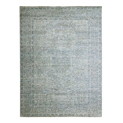 9'X12' Blue 14Th Century Influence Mamluk Design Hand Knotted Wool Rug