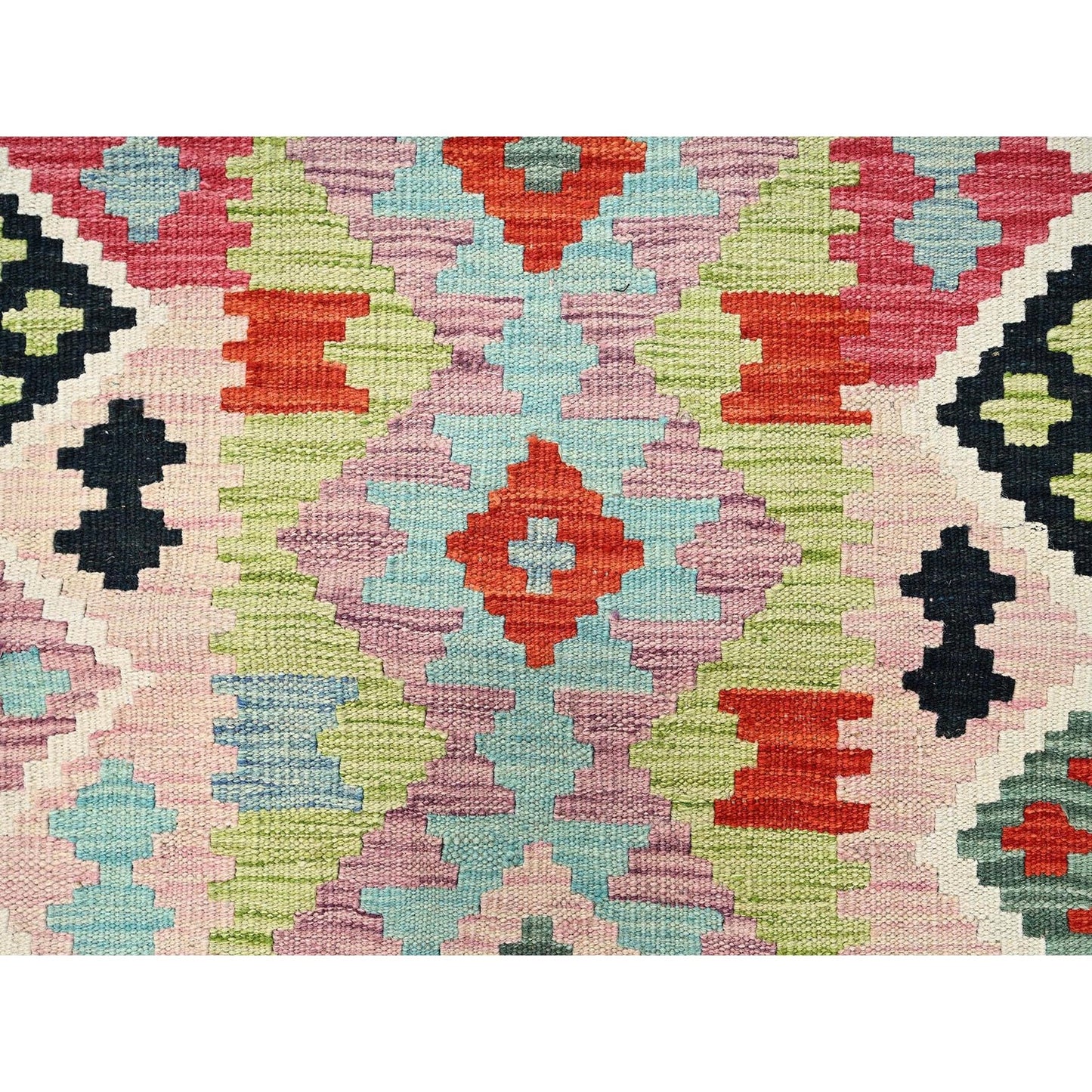 3'X8'6" Colorful Afghan Kilim 100% Wool Rug Flat Weave Hand Woven Runner