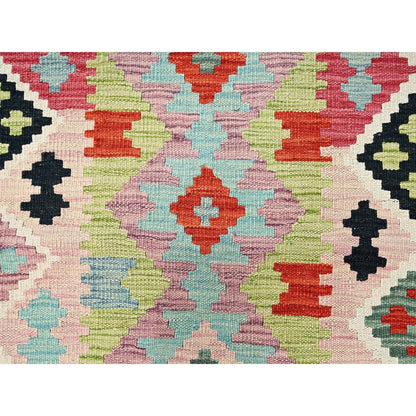 3'X8'6" Colorful Afghan Kilim 100% Wool Rug Flat Weave Hand Woven Runner