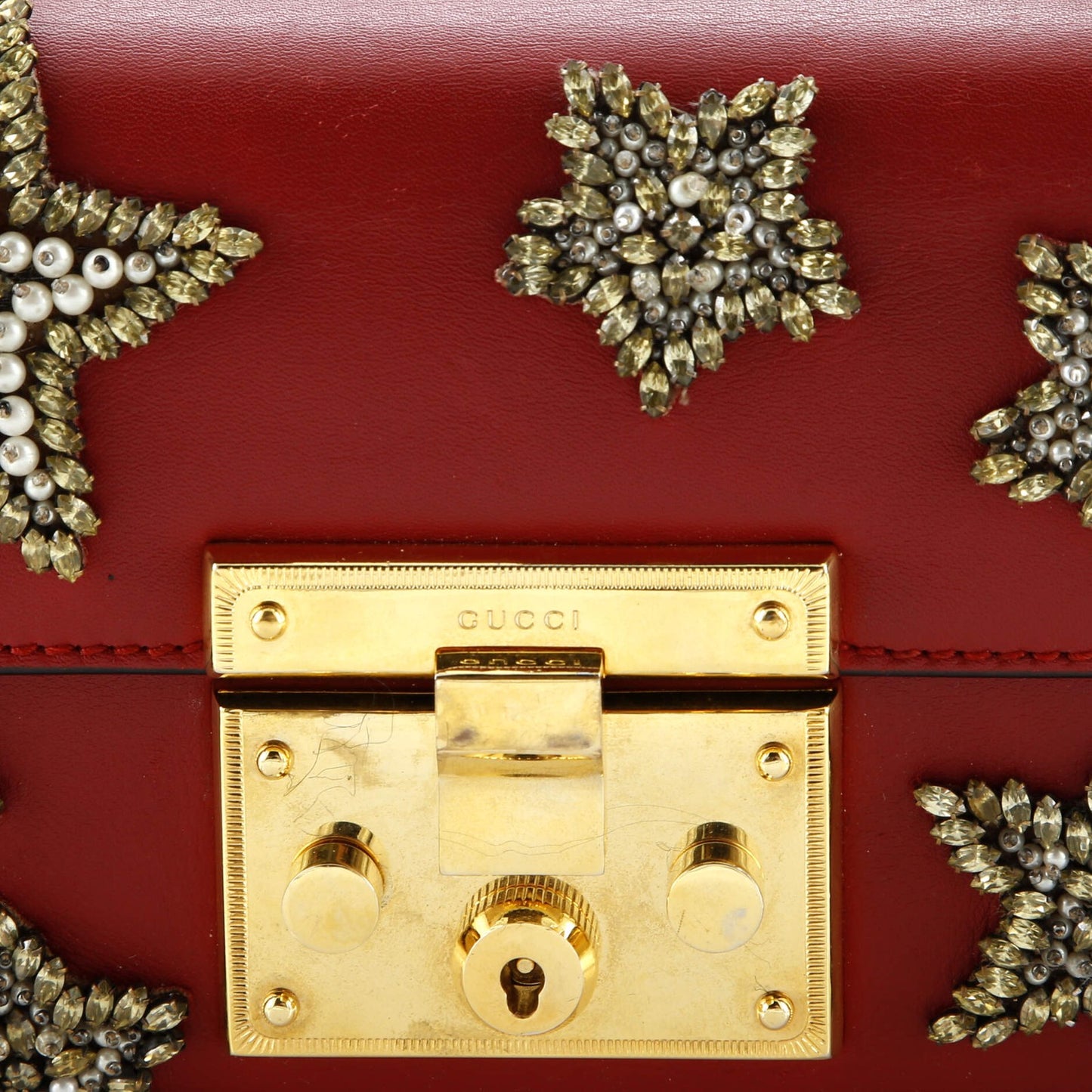 Gucci Padlock Shoulder Bag Embellished Leather Small