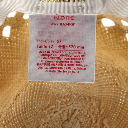 Valentino Garavani V Signature Sun Hat Woven Straw With Leather