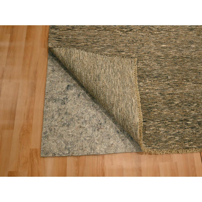 7'6"X10' Brown Modern Grass Design Undyed Natural Wool Hand Knotted Rug