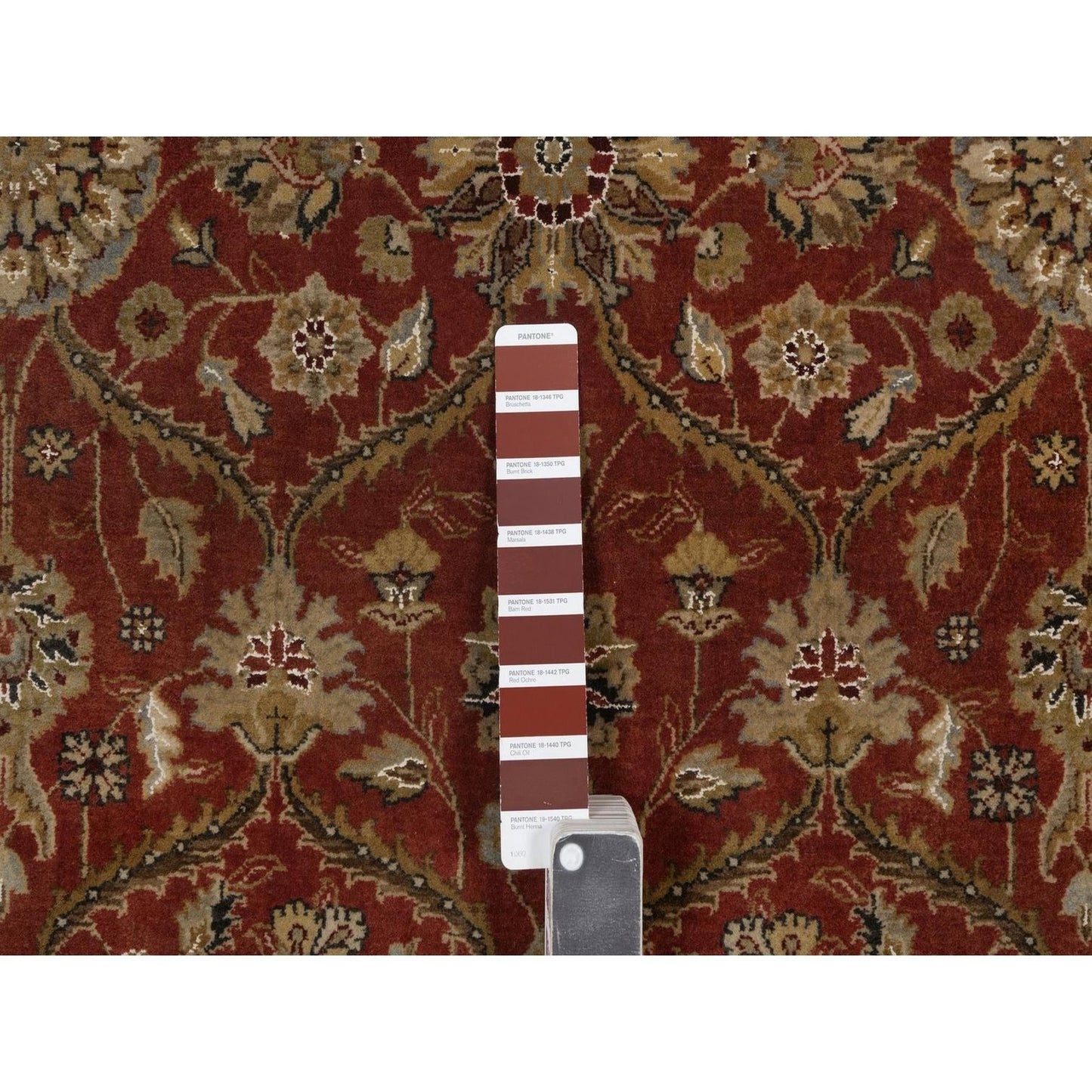 5'6"x7'9" Red Hereke with All Over Design 300 KPSI Wool & Silk Hand Knotted
