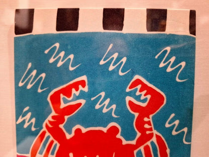 Judith Geiger Crab Silkscreen Signed Framed Art