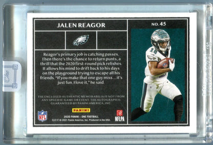 Jalen Reagor 2020 Panini One And One 02/25 Autographed Card (02/25)