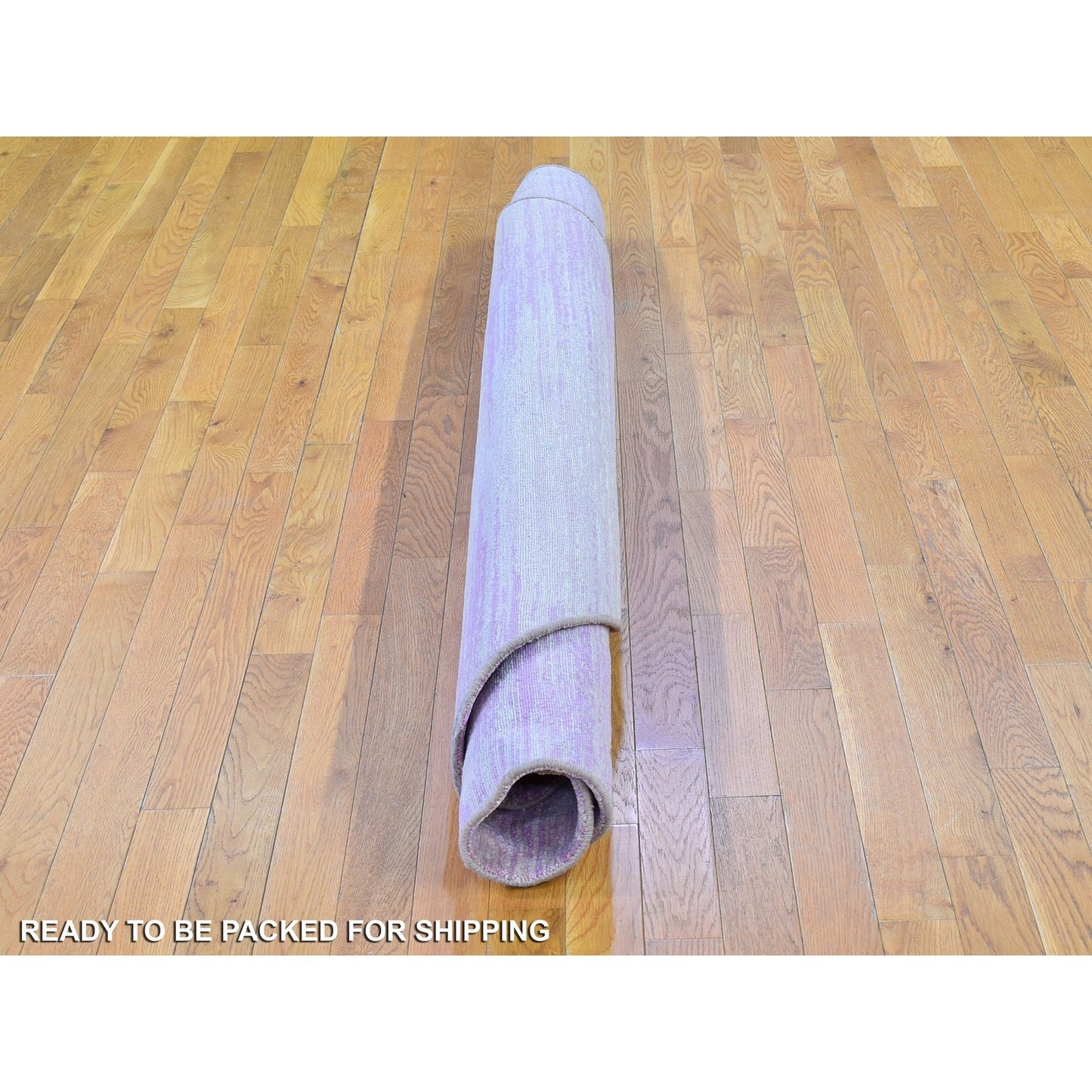 7'X7' Pink Thick And Plush Wool Ombre Design Hand Knotted Round Rug