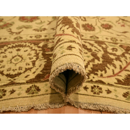 10'X13'10" Biscotti Brown Agra Leaf Design100% Wool Hand Knotted Rug