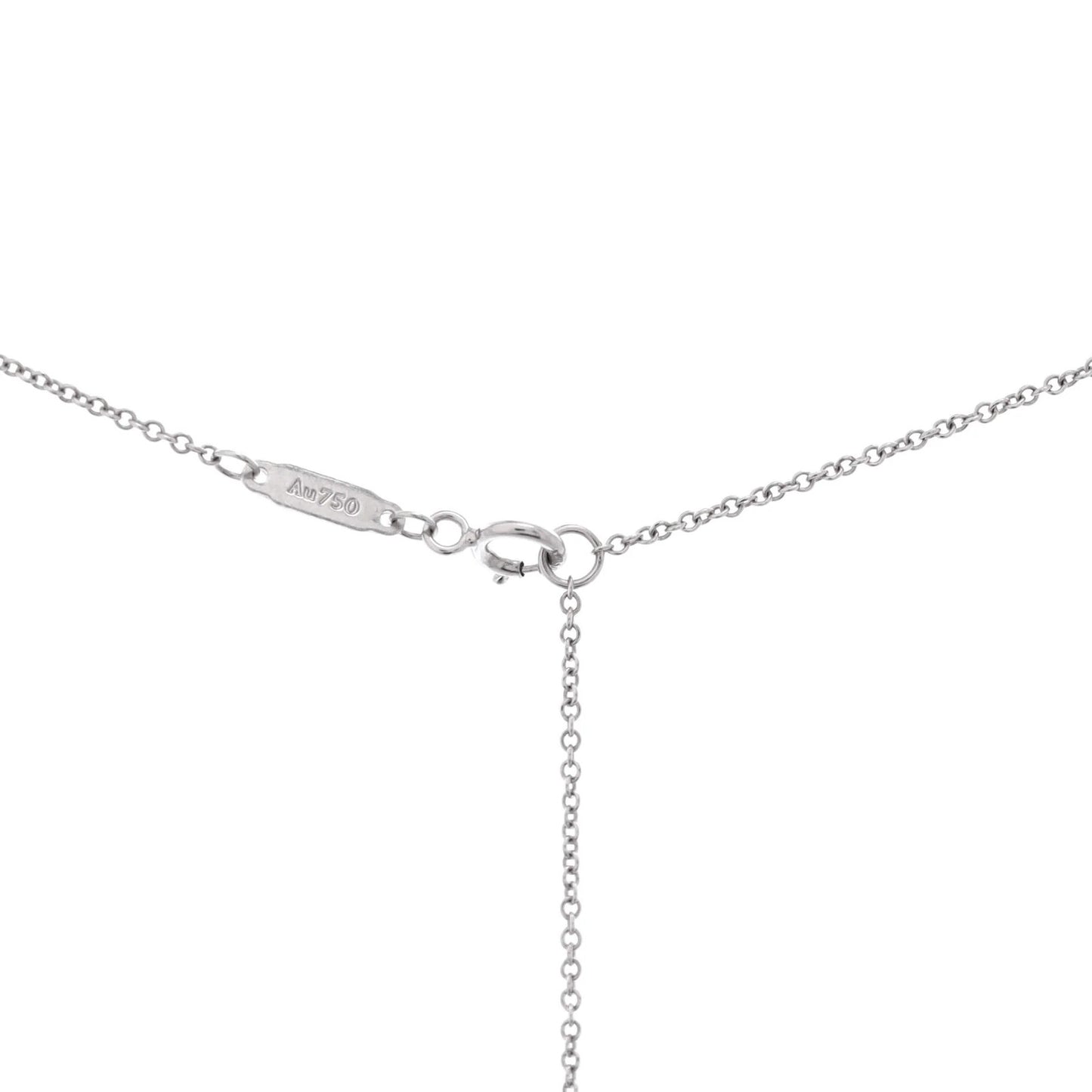 Tiffany & Co. T Smile Pendant Necklace 18K White Gold With Diamonds Large