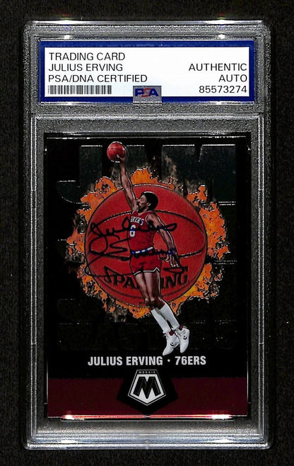 Julius Erving HOF Signed/ Autographed On Card 2019 Panini Card #2 PSA/ DNA 198761
