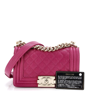 Chanel Boy Flap Bag Quilted Caviar Small