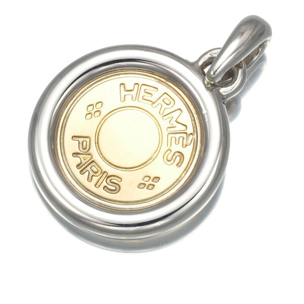 Hermes Pendant Clou De Selle 18K 750 Yellow Gold/Silver 925