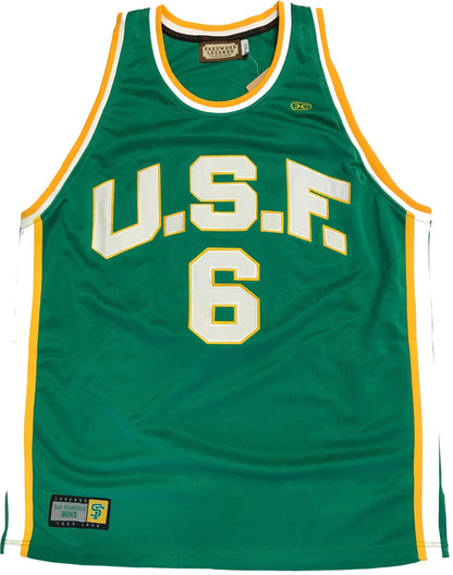 Bill Russell Autographed Usf Green Jersey