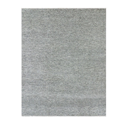 8'X10'2" Owl Gray Modern Grass Design Pure Wool Hand Knotted Rug