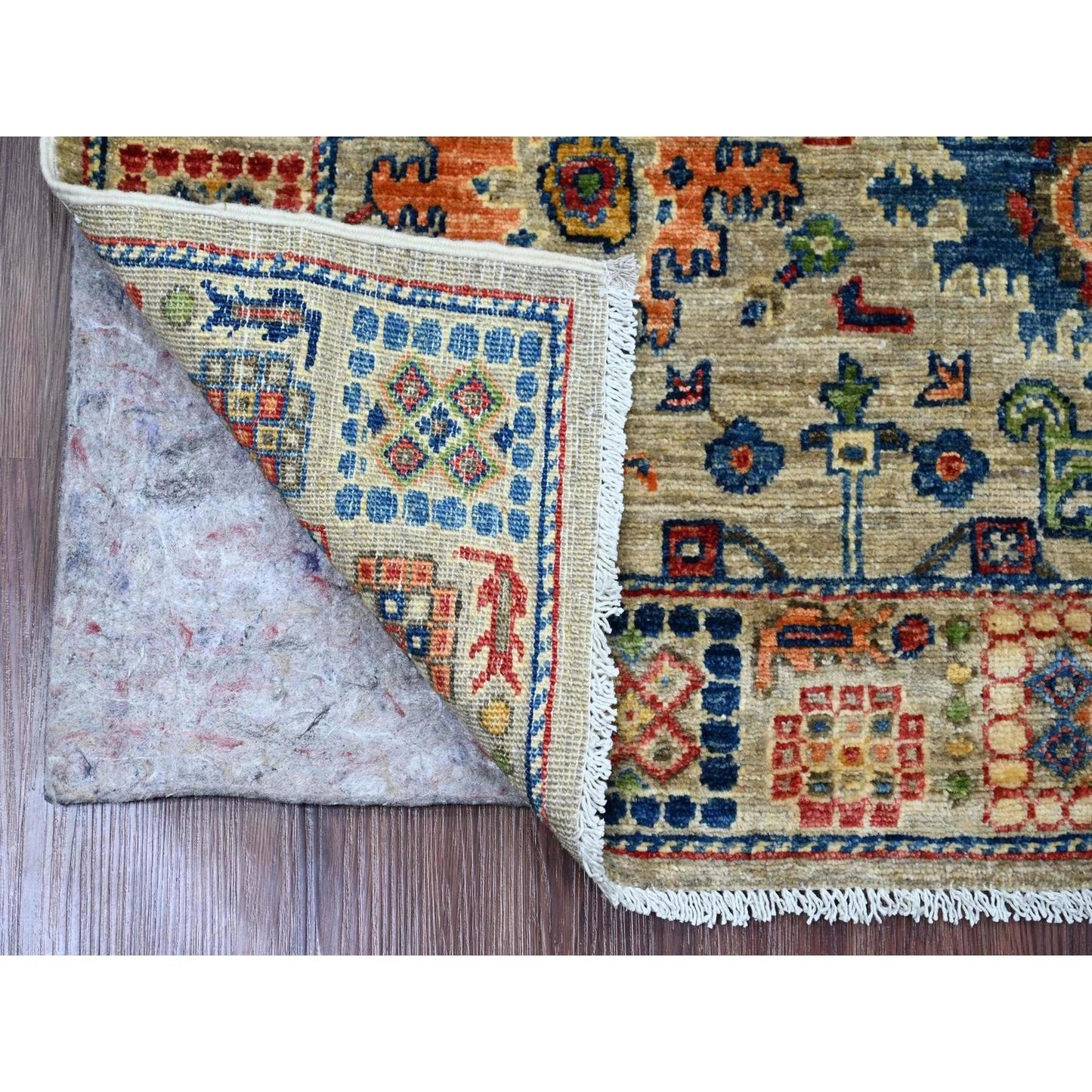 3'1"X5' Oyster Gray Peshawar Ziegler Mahal Design Wool Hand Knotted Rug