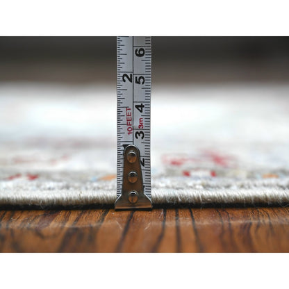 2'5"X7'8" Gray Hand Knotted North West Zoroastrian Runner Oriental Rug