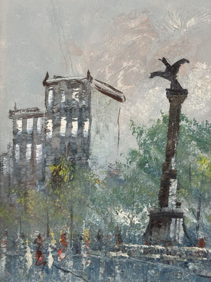 Caroline Burnett Oil Painting Paris Street Scene Original Signed Vintage Framed