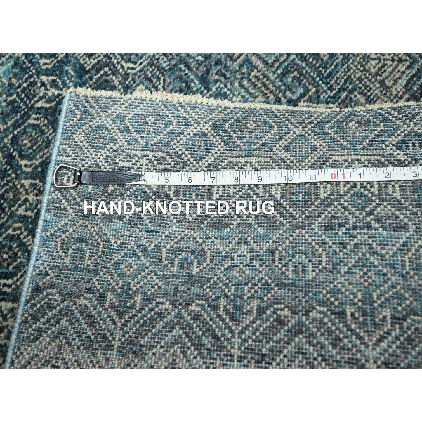 2'5"X7'7" Jasper Blue Kohinoor Herat Pure Wool Hand Knotted Runner Rug