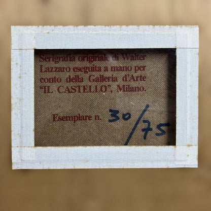 Walter Lazzaro Boat At Dusk Original Serigraph On Masonite Hand-Colored Signed