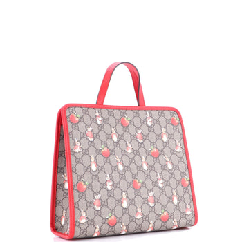 Gucci X Peter Rabbit Kid'S Tote Printed Gg Coated Canvas