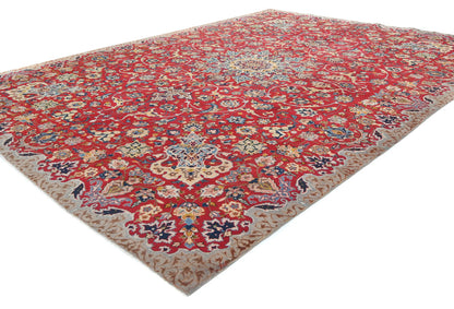 Vintage Handmade Oriental Rug 10X13 Traditional Floral One of a Kind Carpet