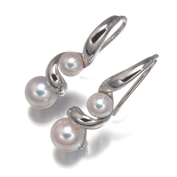 Mikimoto Earrings Akoya Pearl 3.5 - 3.8Mm Spiral Twist Hook 18K Wg