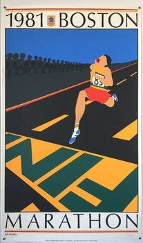 Kn Martin Boston Marathon 1981 Official Poster Silk Screen / Limited 5000 B.A.A.