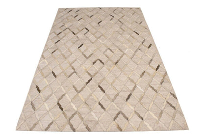 5X8 ft Handcrafted Silver Cowhide Rug