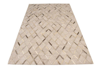 5X8 ft Handcrafted Silver Cowhide Rug