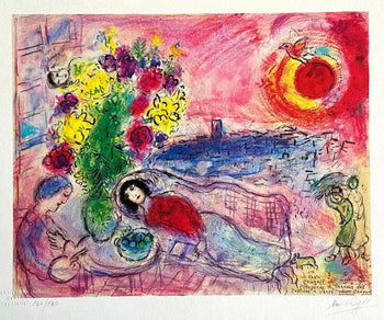 Marc-Chagall Lithograph Coa Original Hand-Signed