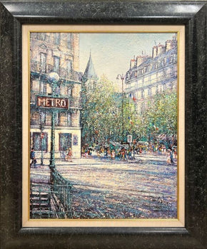 Guy Dessapt (France) Saint-Germain-Des-Prs Painting Oil Canvas Signed Framed