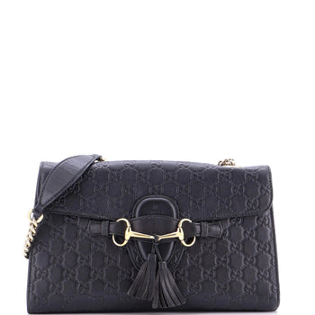 Gucci Emily Chain Flap Bag Guccissima Leather Medium
