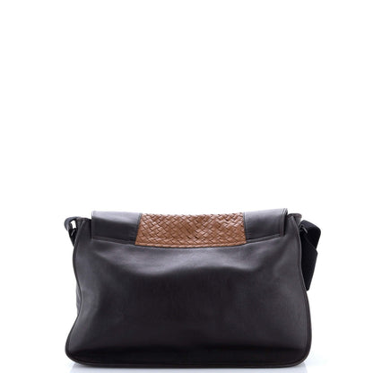 Bottega Veneta Gardena Messenger Bag Cervo With Intrecciato Detail Large