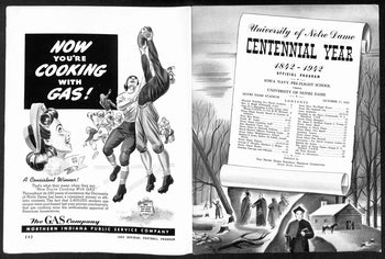 1942 Iowa Navy School Vs Notre Dame Vintage