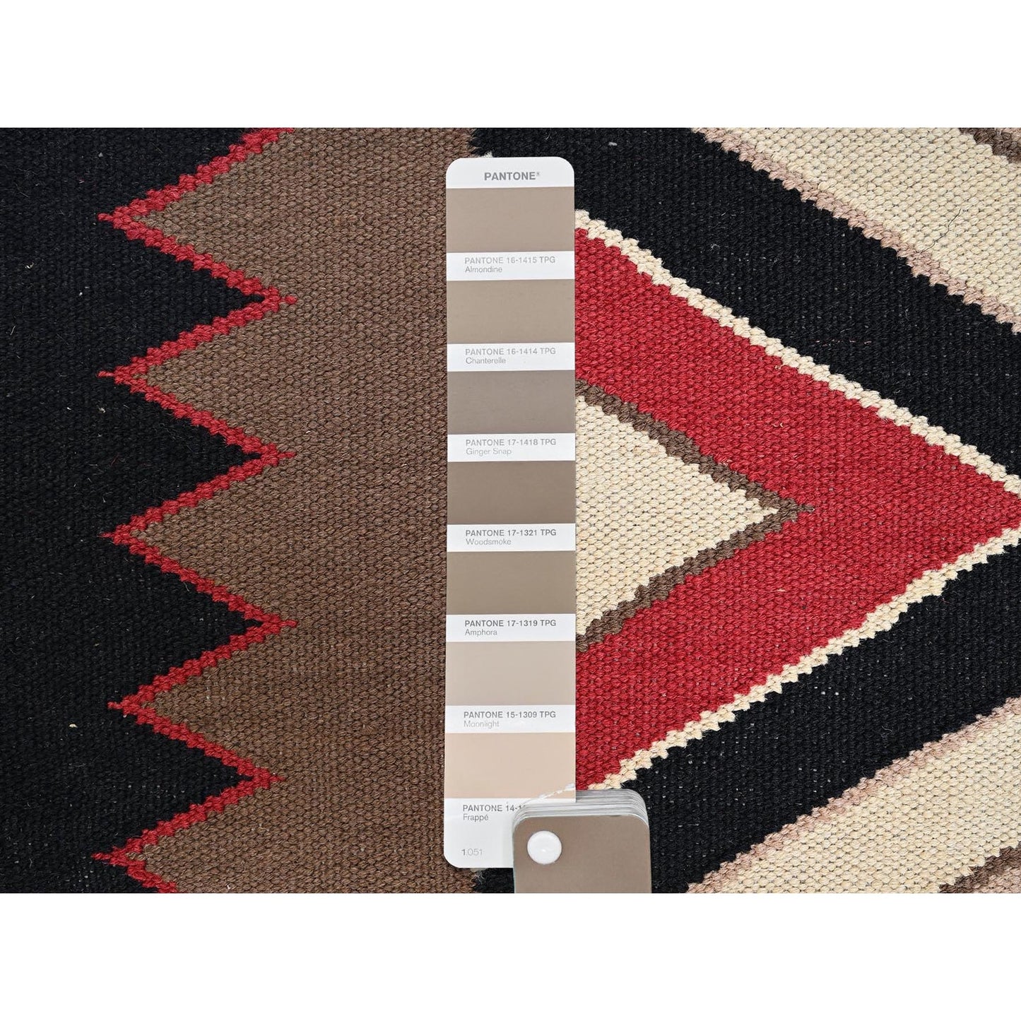 5'2"x7' Brown Flat Weave Southwest Geometric Design Hand Woven Wool Rug