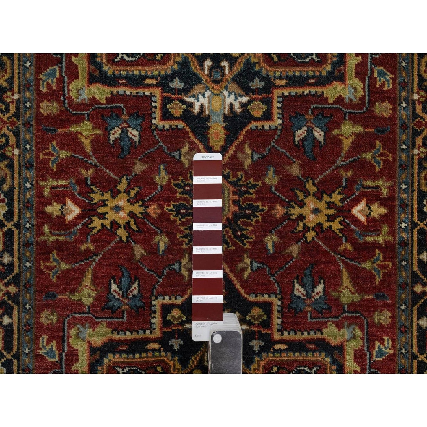 2'9"X8'1" Red Hand Knotted Rug Antiqued Fine Heris Revival Wool Runner