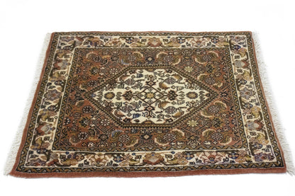 Handmade Vintage Wool Oriental Rug Cinnamon Clay Tribal Small Carpet 2X2'4 ft