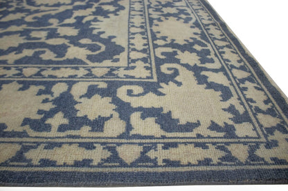 Handmade Wool Oriental Rug Large Slate Blue