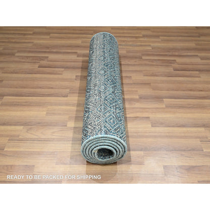 2'7"x7'7" Blue Kohinoor Herat Pattern Soft Wool Hand Knotted Runner Rug