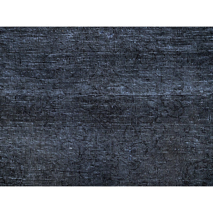 6'3"X9'3" Vulcan Black Hand Knotted Tebraz Evenly Worn Wool Oriental Rug