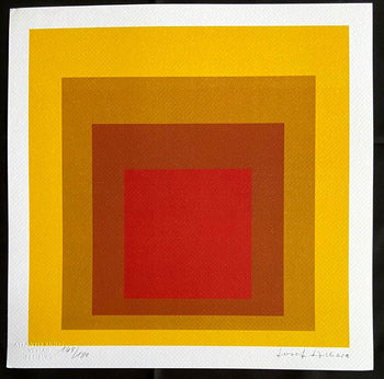 Josef Albers Lithograph Coa Signed O.P. Numbered In Pencil Collection