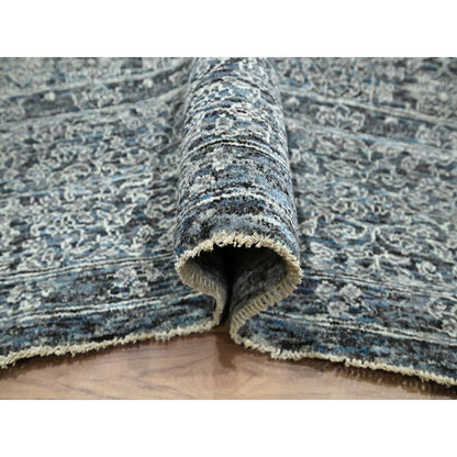 8'X10'2" Gray 14Th Century Influence Mamluk Design Hand Knotted Wool Rug