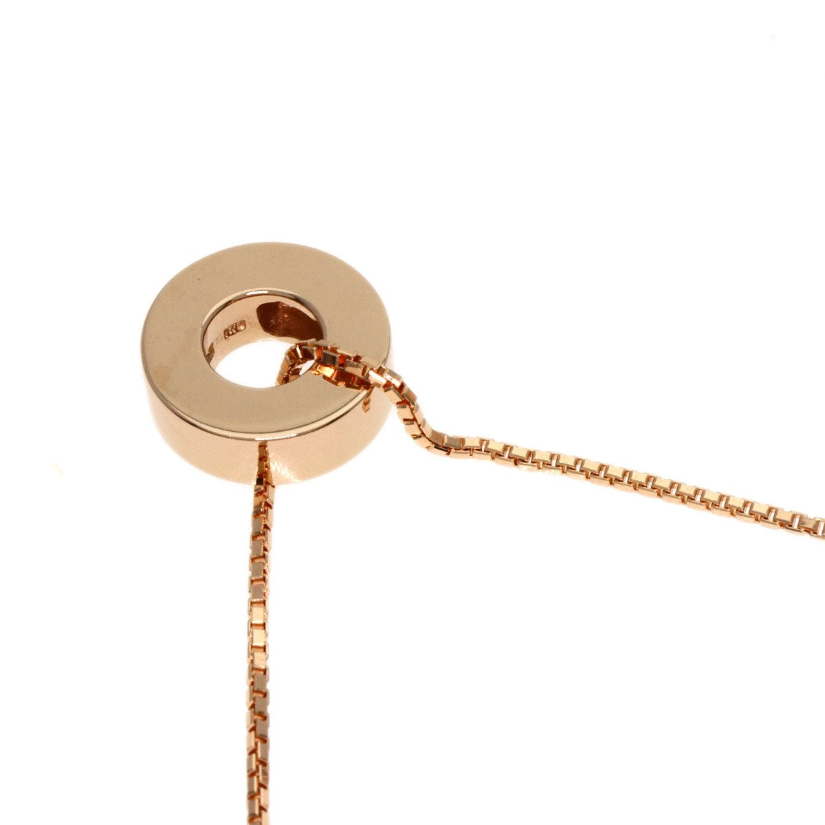 Gold NINA RICCI Circle motif Necklace K18 Pink