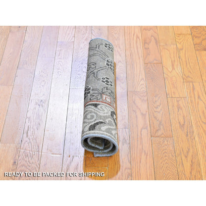 2'1"X2'2" Khotan Design Sampler 100% Wool Tribal Design Hand Knotted Rug