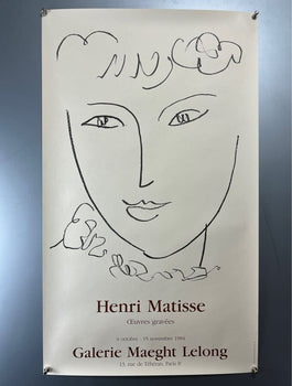 Henri Matisse Galerie Maeght Lelong Lithograph Poster Used Condition